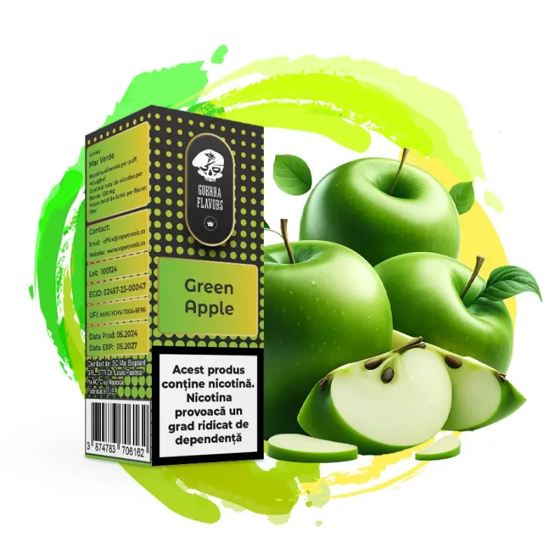 Lichid GuerraLiq 10 ml - GREEN APPLE Lichid GuerraLiq 10 ml - GREEN APPLE