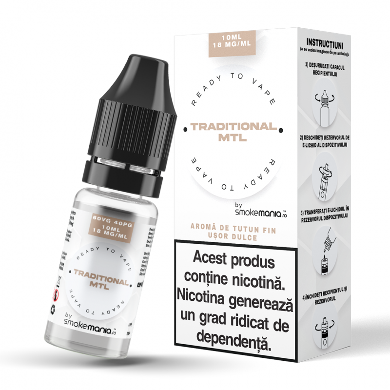 Lichid SmokeMania 10ml - Traditional MTL 18mg