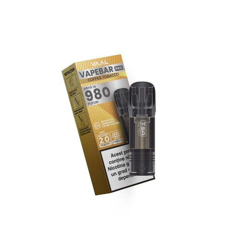 Cartus Vapebar PRO 980 pufuri 20mg - Coffee Tobacco Cartus Vapebar PRO 980 pufuri 20mg - Coffee Tobacco