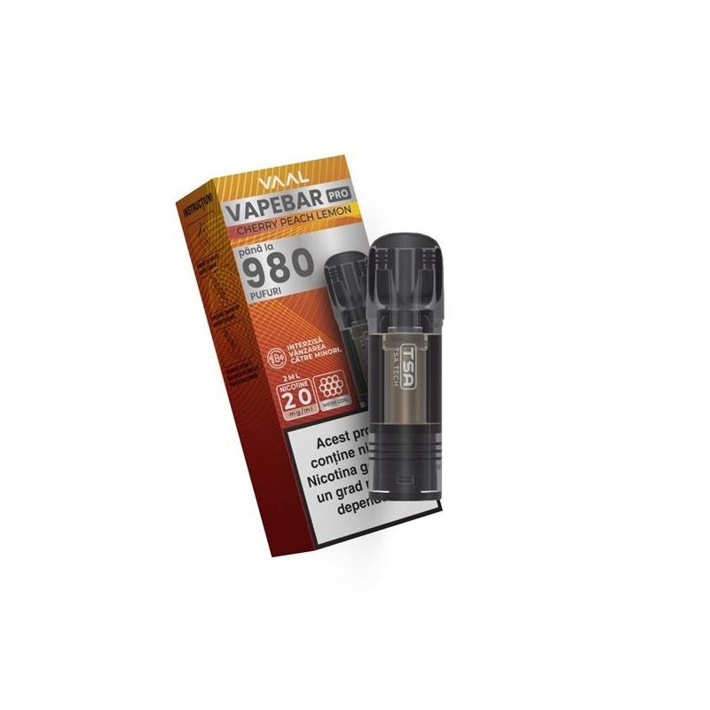 Cartus Vapebar PRO 980 pufuri 20mg - Cherry Peach Lemon Cartus Vapebar PRO 980 pufuri 20mg - Cherry Peach Lemon
