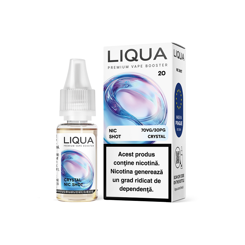 Shot Nicotina Liqua Crystal 10ml - 20mg - 70VG-30PG Shot Nicotina Liqua Crystal 10ml - 20mg - 70VG-30PG