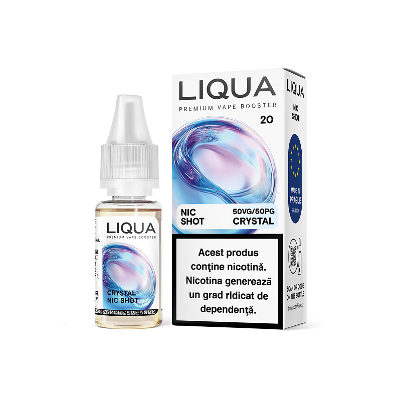 Shot Nicotina Liqua Crystal 10ml - 20mg - 50VG-50PG Shot Nicotina Liqua Crystal 10ml - 20mg - 50VG-50PG