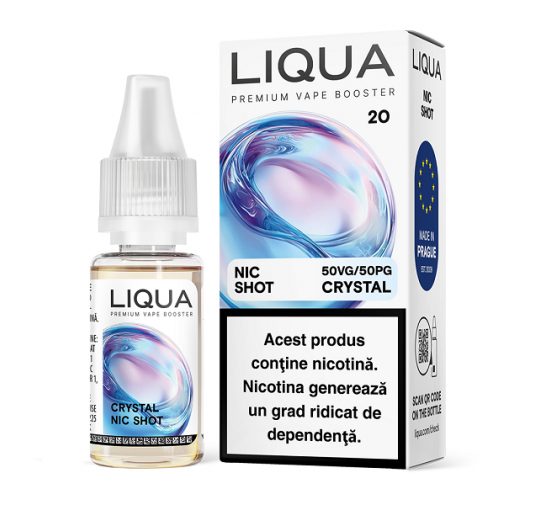 Shot Nicotina Liqua Crystal 10ml - 20mg - 50VG-50PG