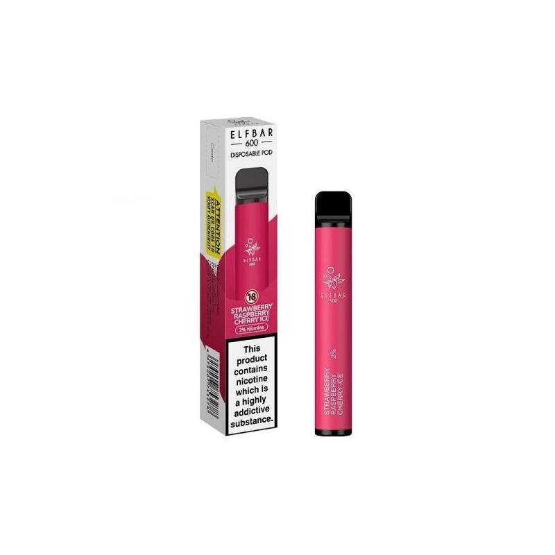 Kit Elf Bar Vape Pen 600 pufuri - Strawberry Raspberry Cherry Ice