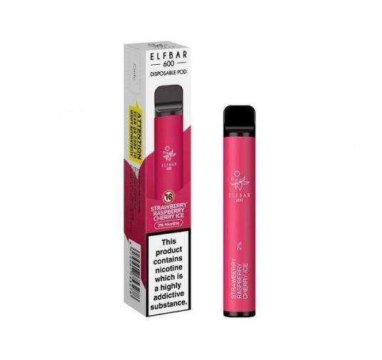 Kit Elf Bar Vape Pen 600 pufuri - Strawberry Raspberry Cherry Ice